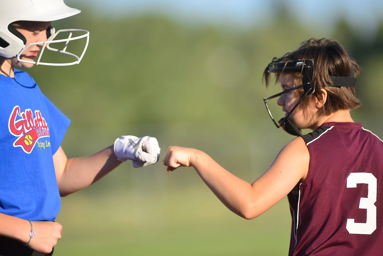 Buffalo’s Emilee Briscoe fist bumps the Gillette runner
